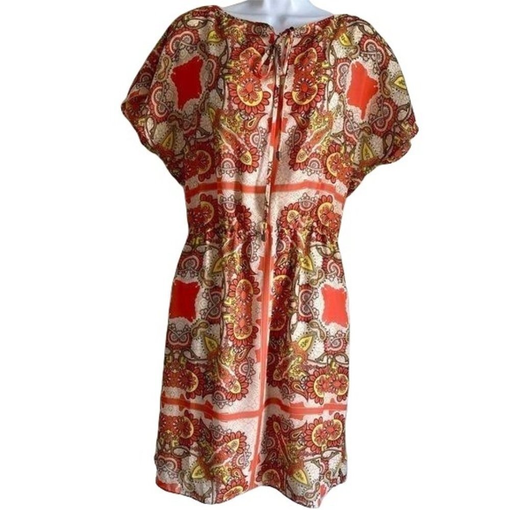 Tahari Lined Pullover Polyester Dress with Tie at Neckline Size 10